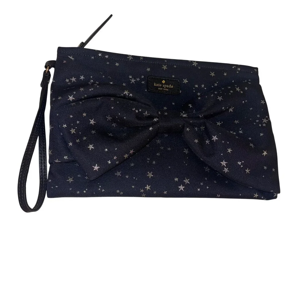 Kate Spade Womens Clutch Wristlet Bag Blue Starry Night Casual - Picture 2 of 9